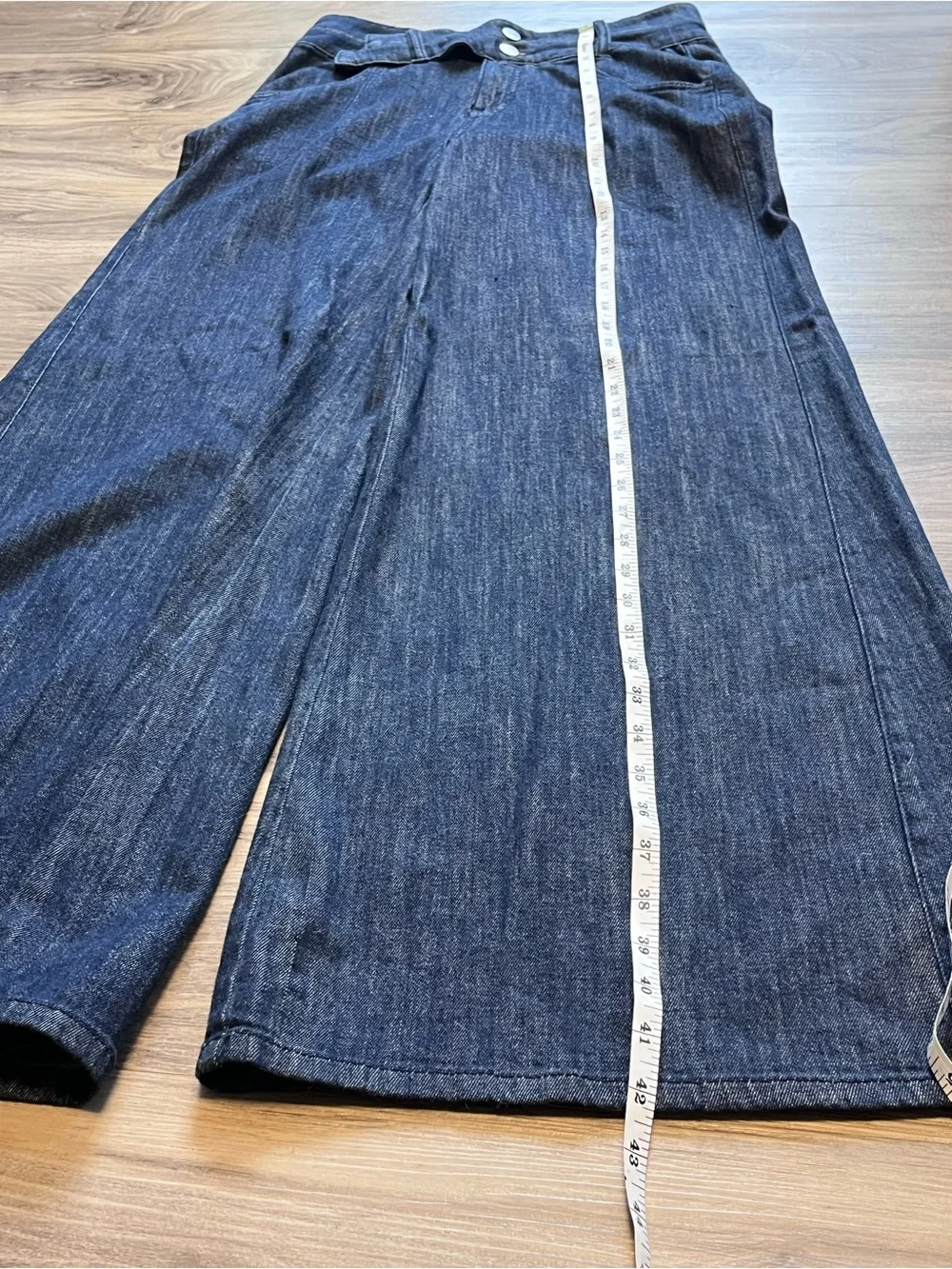 Anthropologie Pilcro High-Rise Wide-Leg Trouser Jeans Dark Wash Size 28 - Picture 9 of 10